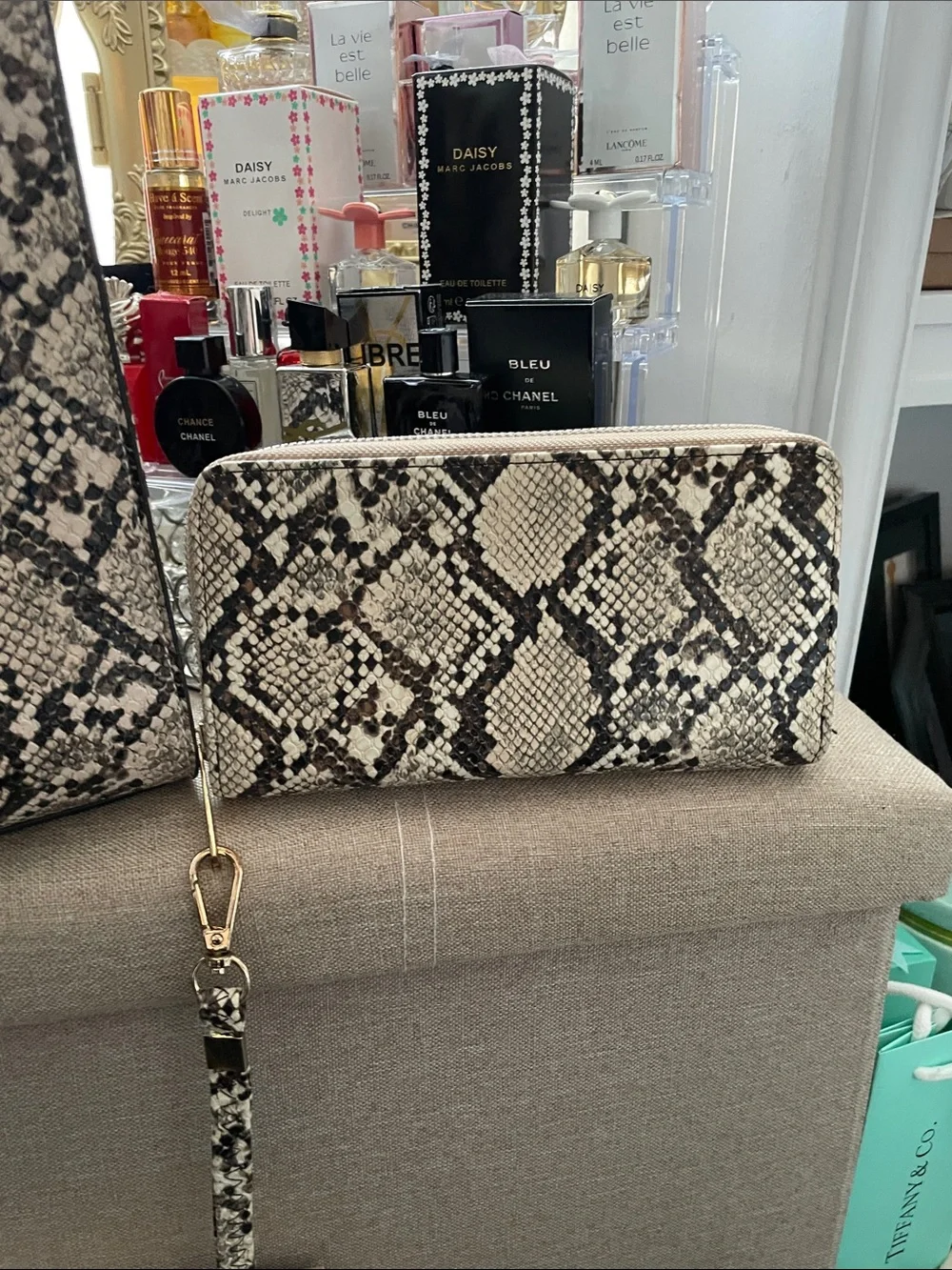 ✨Snakeskin large satchel bag w/ matching wallet ✨NWOT